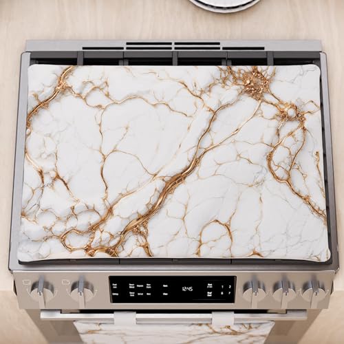 PETTI Artigiani Italiani - Herdabdeckplatte für Moderne Küche, Marmor-Effekt, weiß, Herdabdeckplatte 40 x 70 cm, 100% Made in Italy von PETTI Artigiani Italiani