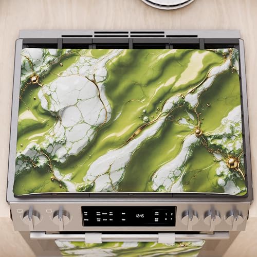 PETTI Artigiani Italiani - Herdabdeckplatte für moderne Küche, Marmoreffekt, grün, Herdabdeckplatte 40 x 70 cm, 100% Made in Italy von PETTI Artigiani Italiani