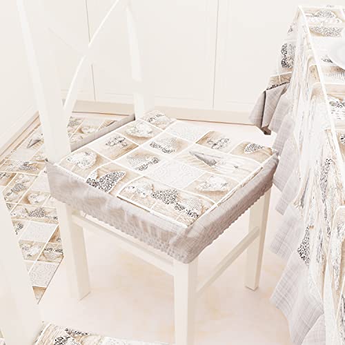 PETTI Artigiani Italiani - Kissen für Küchenstühle mit Gummizug 2 Stück, Stuhlkissen aus Baumwolle mit Gummizug 40 x 40 cm – 2er-Set Design Lidia schwarz 100% Made in Italy von PETTI Artigiani Italiani