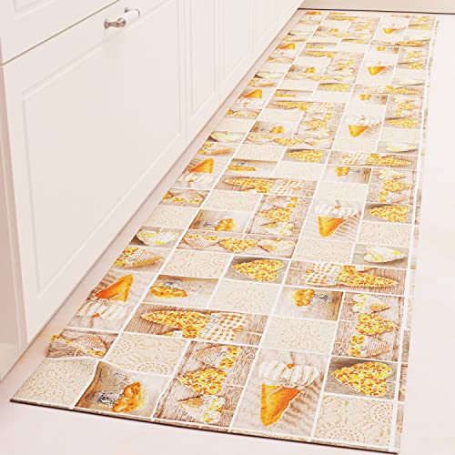 PETTI Artigiani Italiani - Küchenteppich Küchenläufer rutschfest und waschbar 52 x 280 cm Design Lidia Orange 100% Made in Italy von PETTI Artigiani Italiani