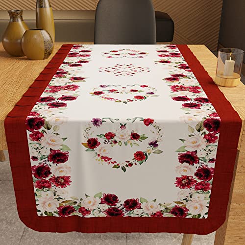 PETTI Artigiani Italiani Küchenzubehör VEREINIGTE Britte, 100% antiallergische Mikrofaser, Blumen 07, Runner Tavola 40x140 cm von PETTI Artigiani Italiani