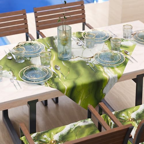 PETTI Artigiani Italiani - Moderne Tischdecke mit grünem Marmoreffekt, Mitteldecke für die Küche, 90 x 90 cm, 100% Made in Italy von PETTI Artigiani Italiani