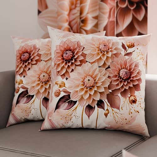 PETTI Artigiani Italiani - Paar Kissenbezüge 65 x 65 cm aus Mikrofaser, Dekokissen für Schlafzimmer, Sofa, Wohnzimmer, Set mit 2 Kissenbezügen, Blumenmuster Puder, 100% Made in Italy PETTI Artigiani Italiani - Paar Kissenbezüge 65 x 65 cm aus Mikrofaser, Dekokissen für Schlafzimmer, Sofa, Wohnzimmer, Set mit 2 Kissenbezügen, Blumenmuster Puder, 100% Made in Italy von PETTI Artigiani Italiani
