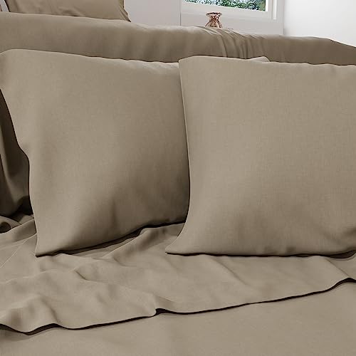 PETTI Artigiani Italiani - Perkal, Bettlaken für Doppelbett, Baumwolle, Perkal, Bettwäsche-Set für Doppelbett, Bettwäsche Taupe, 100% Made in Italy von PETTI Artigiani Italiani