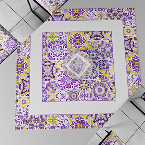 PETTI Artigiani Italiani Petti Küchenzubehör, 100% hypoallergene Mikrofaser, Vietri Purple, Centrotavola 90x90 cm von PETTI Artigiani Italiani