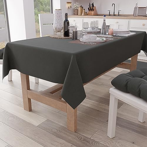 PETTI Artigiani Italiani - Rechteckige Tischdecke, Elegante Tischdecke, einfarbige Baumwolltischdecke, Küchentischdecke, rauchgraue Tischdecke X12-Sitzer (140 x 240 cm), 100% Made in Italy von PETTI Artigiani Italiani