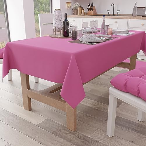 PETTI Artigiani Italiani - Rechteckige Tischdecke, Elegante Tischdecke, einfarbige Tischdecke aus Baumwolle, Küchentischdecke, Tischdecke Fuchsia X6 Plätze (140 x 180 cm), 100% Made in Italy von PETTI Artigiani Italiani