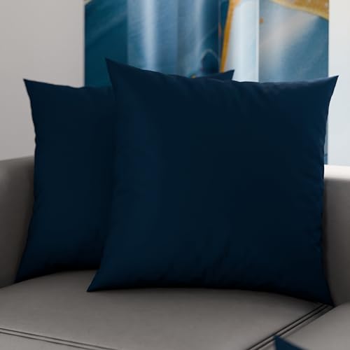 PETTI Artigiani Italiani - Set mit 2 Kissenbezügen, für Bett, 80 x 80 cm, einfarbig, Nachtblau, Kopfkissenbezug, 100% Mikrofaser, hypoallergen, hergestellt in Italien PETTI Artigiani Italiani - Set mit 2 Kissenbezügen, für Bett, 80 x 80 cm, einfarbig, Nachtblau, Kopfkissenbezug, 100% Mikrofaser, hypoallergen, hergestellt in Italien von PETTI Artigiani Italiani