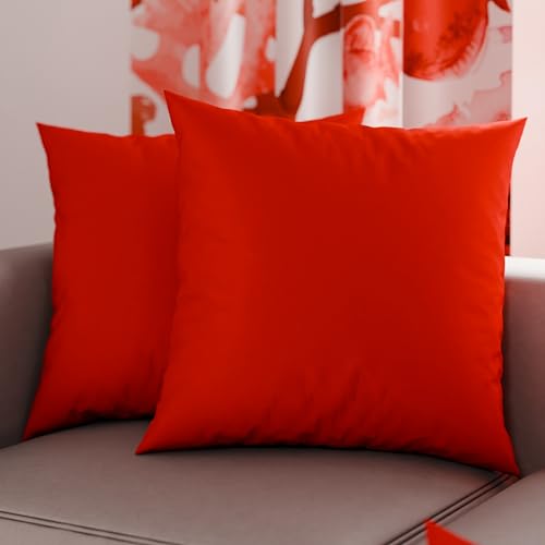 PETTI Artigiani Italiani - Set mit 2 Kissenbezügen, für Betten, 45 x 45 cm, einfarbig, rot, Kopfkissenbezug, 100% Mikrofaser, hypoallergen, hergestellt in Italien PETTI Artigiani Italiani - Set mit 2 Kissenbezügen, für Betten, 45 x 45 cm, einfarbig, rot, Kopfkissenbezug, 100% Mikrofaser, hypoallergen, hergestellt in Italien von PETTI Artigiani Italiani