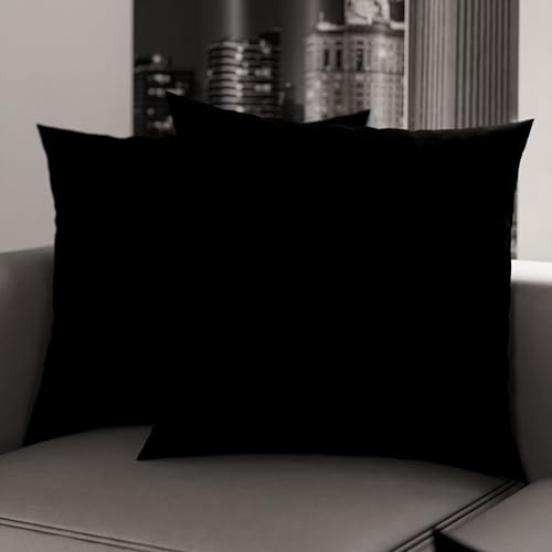 PETTI Artigiani Italiani - Set mit 2 Kissenbezügen, für Betten, 45 x 45 cm, einfarbig, schwarz, Kissenbezug aus 100% Mikrofaser, hypoallergen, hergestellt in Italien PETTI Artigiani Italiani - Set mit 2 Kissenbezügen, für Betten, 45 x 45 cm, einfarbig, schwarz, Kissenbezug aus 100% Mikrofaser, hypoallergen, hergestellt in Italien von PETTI Artigiani Italiani