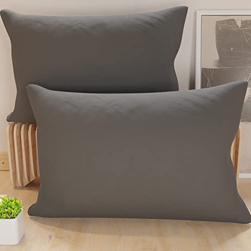 PETTI Artigiani Italiani - Set mit 2 Kissenbezügen, für Betten, 50 x 30 cm, einfarbig, dunkelgrau, Kopfkissenbezug, 100% Mikrofaser, hypoallergen, hergestellt in Italien PETTI Artigiani Italiani - Set mit 2 Kissenbezügen, für Betten, 50 x 30 cm, einfarbig, dunkelgrau, Kopfkissenbezug, 100% Mikrofaser, hypoallergen, hergestellt in Italien von PETTI Artigiani Italiani