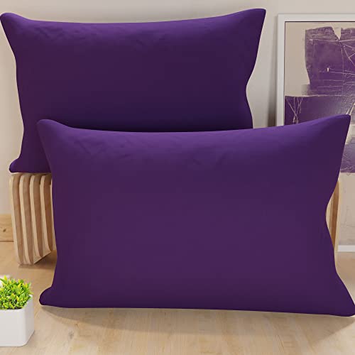 PETTI Artigiani Italiani - Set mit 2 Kissenbezügen, für Betten, 60 x 40 cm, einfarbig, violett, Kopfkissenbezug, 100% Mikrofaser, hypoallergen, hergestellt in Italien PETTI Artigiani Italiani - Set mit 2 Kissenbezügen, für Betten, 60 x 40 cm, einfarbig, violett, Kopfkissenbezug, 100% Mikrofaser, hypoallergen, hergestellt in Italien von PETTI Artigiani Italiani