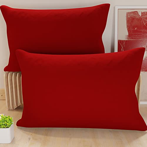 PETTI Artigiani Italiani - Set mit 2 Kissenbezügen, für Betten, 80 x 40 cm, einfarbig, weinrot, Kopfkissenbezug, 100% Mikrofaser, hypoallergen, hergestellt in Italien PETTI Artigiani Italiani - Set mit 2 Kissenbezügen, für Betten, 80 x 40 cm, einfarbig, weinrot, Kopfkissenbezug, 100% Mikrofaser, hypoallergen, hergestellt in Italien von PETTI Artigiani Italiani