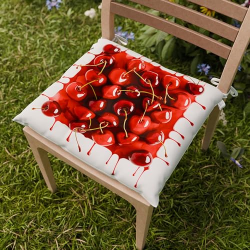 PETTI Artigiani Italiani - Sitzkissen für Küchenstuhl, Set mit 6 Sitzkissen für Stühle, Stuhlbezüge aus Mikrofaser mit Digitaldruck und Bändern, Design Obst Kirschen, 100% Made in Italy PETTI Artigiani Italiani - Sitzkissen für Küchenstuhl, Set mit 6 Sitzkissen für Stühle, Stuhlbezüge aus Mikrofaser mit Digitaldruck und Bändern, Design Obst Kirschen, 100% Made in Italy von PETTI Artigiani Italiani