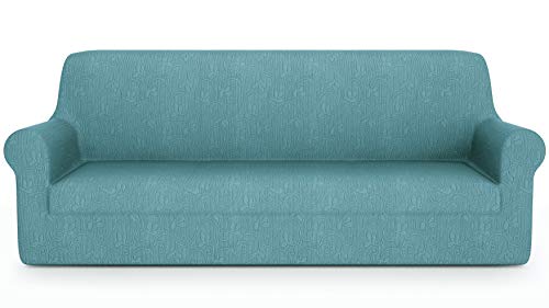 PETTI Artigiani Italiani - Sofabezug für 4-Sitzer-Sofa, elastisch, 4-Sitzer, türkis, Jacquard-Stoff, 100% Made in Italy PETTI Artigiani Italiani - Sofabezug für 4-Sitzer-Sofa, elastisch, 4-Sitzer, türkis, Jacquard-Stoff, 100% Made in Italy von PETTI Artigiani Italiani