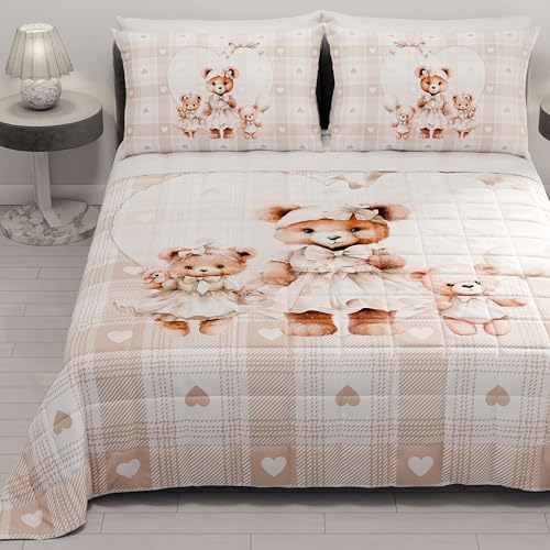 PETTI Artigiani Italiani - Sommer-Tagesdecke für Einzelbett, 170 x 260 cm, 100 g/m², wendbar, für Einzelbett, Frühling, leichte Steppdecke, Teddy Taupe, 100% Made in Italy PETTI Artigiani Italiani - Sommer-Tagesdecke für Einzelbett, 170 x 260 cm, 100 g/m², wendbar, für Einzelbett, Frühling, leichte Steppdecke, Teddy Taupe, 100% Made in Italy von PETTI Artigiani Italiani