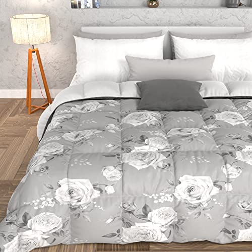 PETTI Artigiani Italiani - Steppdecke, Winterbettdecke, Winterdecke, Doppeldecke, einfarbig, mit Blumenmuster, 100% antiallergische Mikrofaser, hergestellt in Italien von PETTI Artigiani Italiani