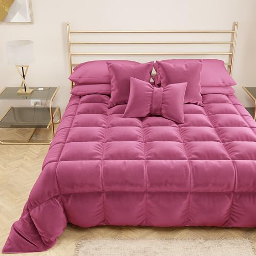 PETTI Artigiani Italiani - Steppdecke aus weichem und warmem Samt 350 g/m², Doppelbettdecke, wendbar, Doppelbettdecke: 260 x 270 cm, Fuchsia, 100% Made in Italy PETTI Artigiani Italiani - Steppdecke aus weichem und warmem Samt 350 g/m², Doppelbettdecke, wendbar, Doppelbettdecke: 260 x 270 cm, Fuchsia, 100% Made in Italy von PETTI Artigiani Italiani