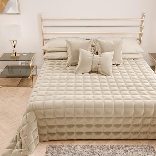 PETTI Artigiani Italiani - Steppdecke für Doppelbett aus weichem und warmem Samt, Frühling und Herbst, Tagesdecke für Doppelbett, 100% Made in Italy von PETTI Artigiani Italiani