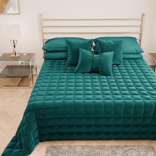 PETTI Artigiani Italiani - Steppdecke für Einzelbett, aus weichem und warmem Samt, Frühlings-Steppdecke für den Herbst, Tagesdecke für Einzelbett, Ottanio, 100% Made in Italy von PETTI Artigiani Italiani