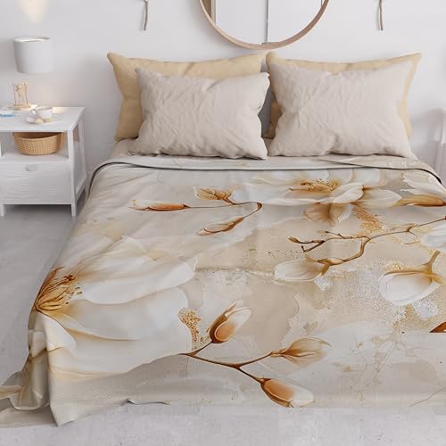 Petti Artigiani Italia - Sofaüberwurf aus Mikrofaser, 260 x 270 cm, Blumenmuster 25 12 | Mehrzweck-Überwurf für Sofas, Tagesdecke und Tischdecken, waschbar von PETTI Artigiani Italiani