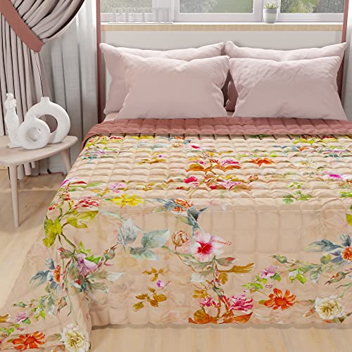 PETTI Artigiani Italiani - Tagesdecke für Einzelbett, Steppdecke für Einzelbett, Frühling, doppelseitig, einfarbig, Digitaldruck, Spring Cypria, 100% Made in Italy von PETTI Artigiani Italiani