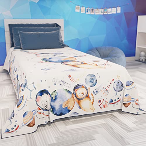 PETTI Artigiani Italiani - Tagesdecke für Einzelbett für Frühling und Sommer, leichte Einzelbettdecke, Bettdecke, Kinder 02, 100% Made in Italy von PETTI Artigiani Italiani