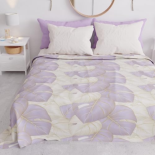 PETTI Artigiani Italiani - Tagesdecke für Einzelbett für Frühling und Sommer, leichte Einzelbettdecke, Tagesdecke, Tropical Lila, 100% Made in Italy von PETTI Artigiani Italiani