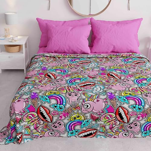 PETTI Artigiani Italiani Tagesdecke für Einzelbett für Jungen und Mädchen, für Frühling und Sommer, 165 x 260 cm, 100% Made in Italy PETTI Artigiani Italiani Tagesdecke für Einzelbett für Jungen und Mädchen, für Frühling und Sommer, 165 x 260 cm, 100% Made in Italy von PETTI Artigiani Italiani