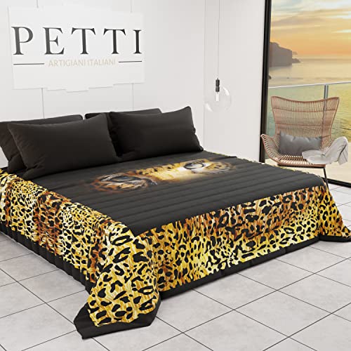 PETTI Artigiani Italiani - Steppdecke für Frühling und Sommer, Doppelbett, Tiermotiv, 100% hypoallergene Mikrofaser, hergestellt in Italien von PETTI Artigiani Italiani