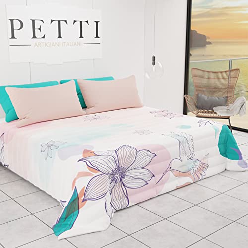 PETTI Artigiani Italiani - Tagesdecke für Frühling, Sommer, Einzelbett, Design Aesthetics 02, 100% hypoallergen, Mikrofaser, 100% Made in Italy von PETTI Artigiani Italiani