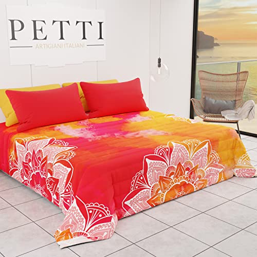 PETTI Artigiani Italiani - Sommerdecke für Einzelbett, ethnisches Design 01, 100% hypoallergene Mikrofaser, hergestellt in Italien von PETTI Artigiani Italiani