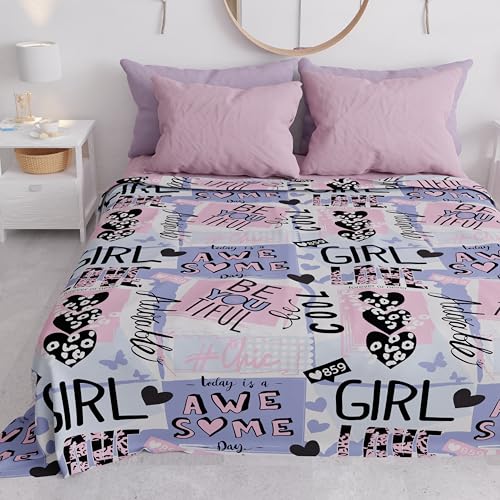 PETTI Artigiani Italiani - Tagesdecke für Kinder, Mädchen, Frühling, Sommer, 265 x 260 cm, 2-Sitzer, leichte Decke für Doppelbett mit Motiv Girl Cool, 100% Made in Italy PETTI Artigiani Italiani - Tagesdecke für Kinder, Mädchen, Frühling, Sommer, 265 x 260 cm, 2-Sitzer, leichte Decke für Doppelbett mit Motiv Girl Cool, 100% Made in Italy von PETTI Artigiani Italiani