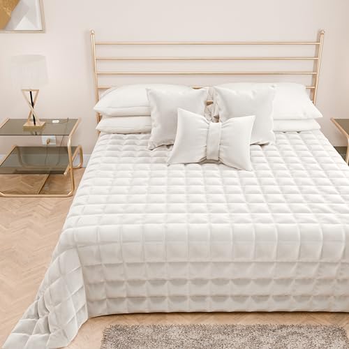 PETTI Artigiani Italiani - Tagesdecke für französisches Bett, Steppdecke für französisches Bett, Frühling, Steppdecke aus weichem und warmem Samt, 100% Made in Italy von PETTI Artigiani Italiani