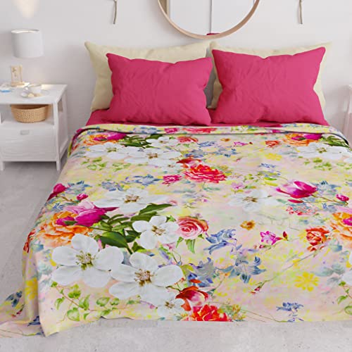 PETTI Artigiani Italiani - Tagesdecke für französisches Bett für Frühling und Sommer, leichte Decke für französisches Bett, Bettdecke, Frühling Colorful 100% Made in Italy von PETTI Artigiani Italiani