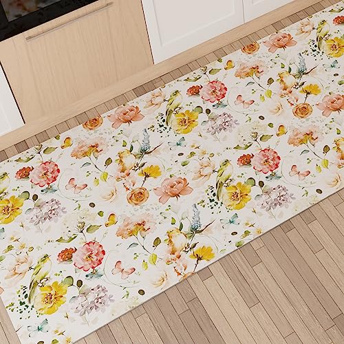 PETTI Artigiani Italiani - Teppich für Küche, rutschfest und waschbar, 52 x 140 cm, Blumenmuster, 06, 100% Made in Italy von PETTI Artigiani Italiani