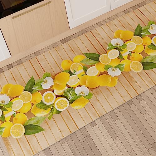 PETTI Artigiani Italiani - Teppich für Küche, rutschfest und waschbar, 52 x 80 cm, Design Lemon 100% Made in Italy von PETTI Artigiani Italiani