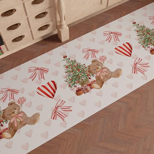 PETTI Artigiani Italiani - Teppich für Küche, Weihnachten, Läufer für Küche, rutschfest und waschbar, 52 x 140 cm, Design Bär 100% Made in Italy von PETTI Artigiani Italiani