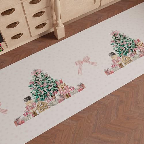 PETTI Artigiani Italiani - Teppich für Küche, Weihnachten, Läufer für Küche, rutschfest und waschbar, 52 x 180 cm, Design Soldatini Rosa 100% Made in Italy von PETTI Artigiani Italiani