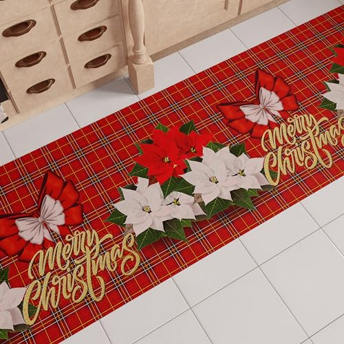 PETTI Artigiani Italiani - Teppich für Küche, Weihnachten, Läufer für Küche, rutschfest und waschbar, 52 x 480 cm, Blumenmuster, 100% Made in Italy von PETTI Artigiani Italiani