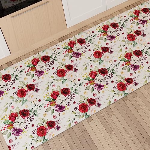 PETTI Artigiani Italiani - Teppich für Küche, rutschfest und waschbar, 52 x 100 cm, florales Design 07, 100% Made in Italy von PETTI Artigiani Italiani