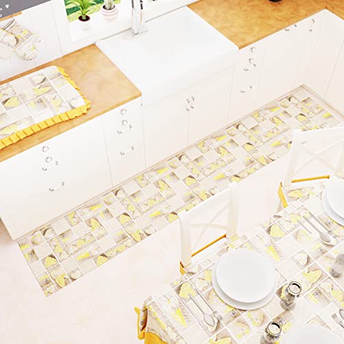 PETTI Artigiani Italiani - Teppich für Küche, rutschfest und waschbar, 52 x 180 cm, Design Lidia, Gelb, 100% Made in Italy PETTI Artigiani Italiani - Teppich für Küche, rutschfest und waschbar, 52 x 180 cm, Design Lidia, Gelb, 100% Made in Italy von PETTI Artigiani Italiani