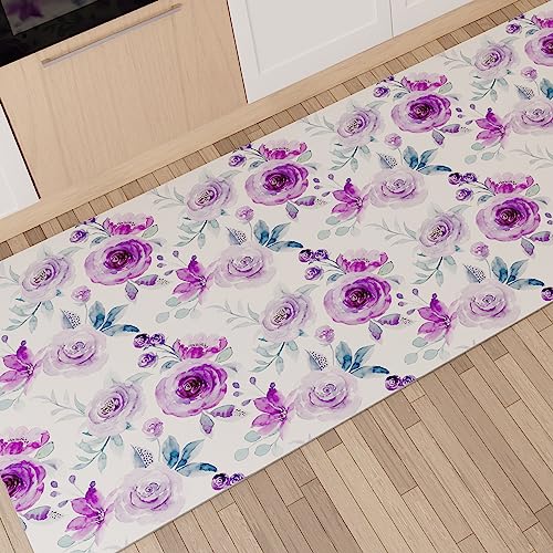 PETTI Artigiani Italiani - Teppich für Küche, rutschfest und waschbar, 52 x 180 cm, florales Design 02, 100% Made in Italy von PETTI Artigiani Italiani