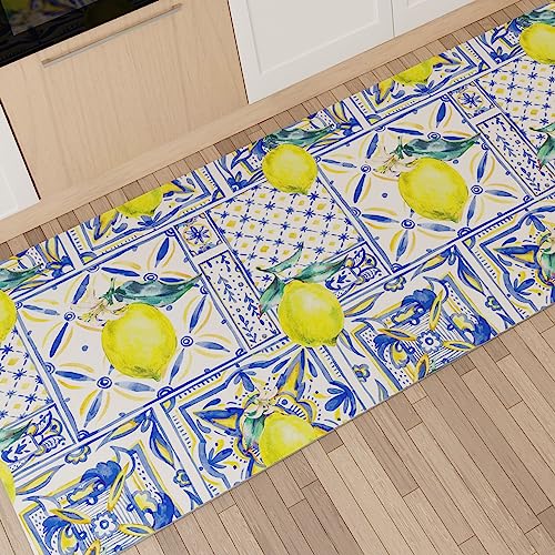 PETTI Artigiani Italiani - Teppich für Küche, rutschfest und waschbar, 52 x 380 cm, Design Vietri 01, 100% Made in Italy von PETTI Artigiani Italiani