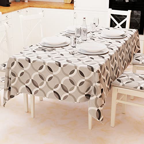 PETTI Artigiani Italiani - Tischdecke, Tischdecke, Küchentischdecke, Baumwolle, Grau, Kreis-Design, 6 Sitzplätze (140 x 180 cm), 100% Made in Italy von PETTI Artigiani Italiani