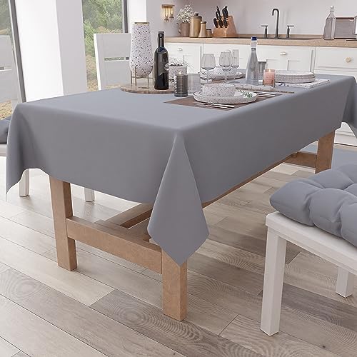 PETTI Artigiani Italiani - Tischdecke, Tischdecke, Küchentischdecke, Baumwolle, einfarbig, Grau, 24 Sitzplätze (140 x 450 cm), 100% Made in Italy von PETTI Artigiani Italiani