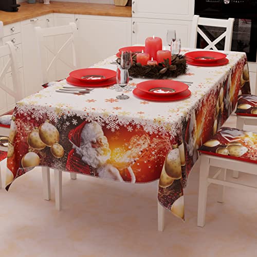 PETTI Artigiani Italiani - Tischdecke, Tischdecke, schmutzabweisend, Weihnachten, Tischdecke, Küche, Weihnachtsmann, X24-Sitzer (140 x 450 cm) 100% Made in Italy von PETTI Artigiani Italiani