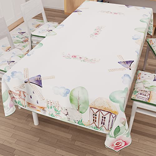 PETTI Artigiani Italiani - Tischdecke, schmutzabweisend, rechteckig, für Küchentisch, Design: Party, 02 x 6 Sitzer (140 x 180 cm), 100% Made in Italy von PETTI Artigiani Italiani