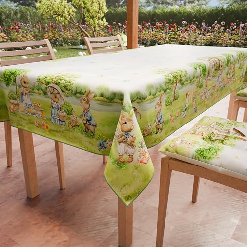 PETTI Artigiani Italiani - Tischdecke Ostern schmutzabweisend rechteckig Tischdecke Ostern Küche Design Pic NIC X6-Sitzer (140 x 180 cm) 100% Made in Italy von PETTI Artigiani Italiani