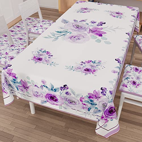 PETTI Artigiani Italiani - Tischdecke, schmutzabweisend, rechteckig, für Küchentisch, Blumenmuster, 02 x 6 Sitzer (140 x 180 cm), 100% Made in Italy von PETTI Artigiani Italiani